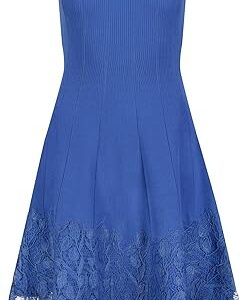 Lace Hem Knit Sleeveless Mini Dress Lace Hem Knit Sleeveless Mini Dress