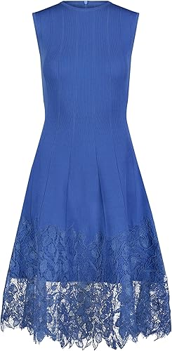 Lace Hem Knit Sleeveless Mini Dress