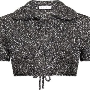 Sequin Crochet Short Sleeved Cardigan Sequin Crochet Short Sleeved Cardigan