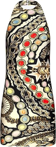 Gemstone Chain Printed Halter Mini Dress
