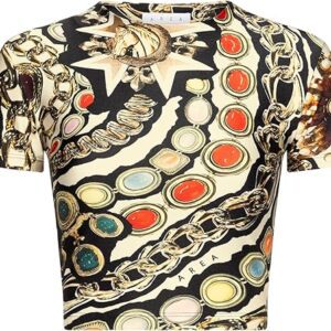 Gemstone Chain Printed Cropped T-Shirt Gemstone Chain Printed Cropped T-Shirt