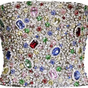 Embroidered Crystal Gemstone Tube Top Embroidered Crystal Gemstone Tube Top