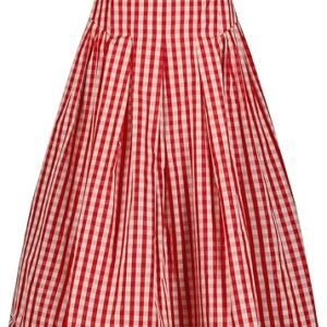 Plaid Taffeta Seam Detail Full Skirt Plaid Taffeta Seam Detail Full Skirt
