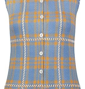 Plaid Jacquard Knit Sleeveless Tunic Plaid Jacquard Knit Sleeveless Tunic